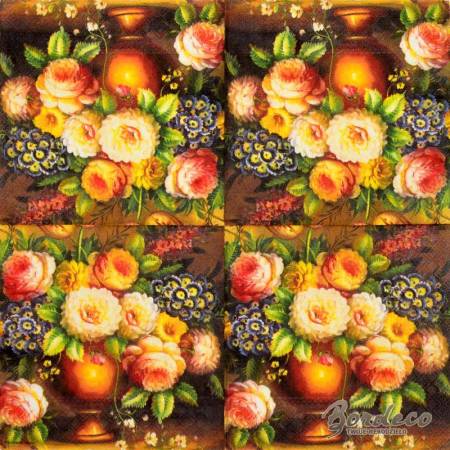 Serwetka do decoupage firmy AMBIENTE bukiet ogrodowy 33x33cm